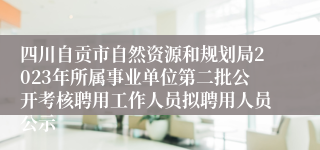 四川自贡市自然资源和规划局2023年所属事业单位第二批公开考核聘用工作人员拟聘用人员公示