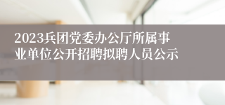 2023兵团党委办公厅所属事业单位公开招聘拟聘人员公示