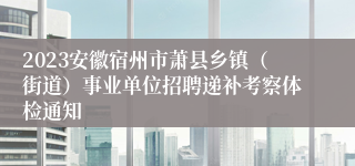 2023安徽宿州市萧县乡镇（街道）事业单位招聘递补考察体检通知