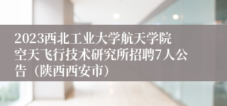 2023西北工业大学航天学院空天飞行技术研究所招聘7人公告（陕西西安市）