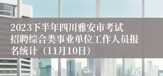 2023下半年四川雅安市考试招聘综合类事业单位工作人员报名统计（11月10日）