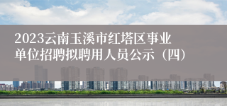 2023云南玉溪市红塔区事业单位招聘拟聘用人员公示（四）