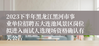 2023下半年黑龙江黑河市事业单位招聘五大连池风景区岗位拟进入面试人选现场资格确认有关公告