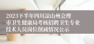 2023下半年四川凉山州会理市卫生健康局考核招聘卫生专业技术人员岗位削减情况公示