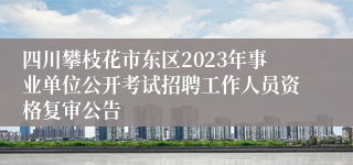 四川攀枝花市东区2023年事业单位公开考试招聘工作人员资格复审公告