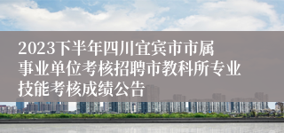 2023下半年四川宜宾市市属事业单位考核招聘市教科所专业技能考核成绩公告