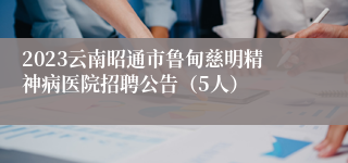 2023云南昭通市鲁甸慈明精神病医院招聘公告（5人）