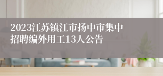 2023江苏镇江市扬中市集中招聘编外用工13人公告