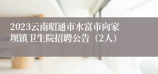 2023云南昭通市水富市向家坝镇卫生院招聘公告（2人）