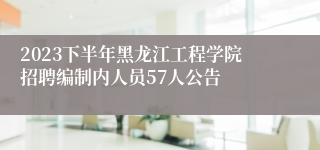 2023下半年黑龙江工程学院招聘编制内人员57人公告