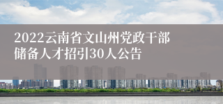 2022云南省文山州党政干部储备人才招引30人公告