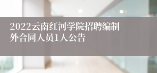 2022云南红河学院招聘编制外合同人员1人公告