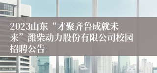 2023山东“才聚齐鲁成就未来”潍柴动力股份有限公司校园招聘公告