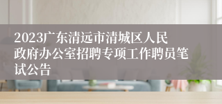 2023广东清远市清城区人民政府办公室招聘专项工作聘员笔试公告