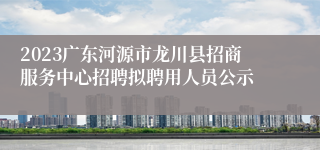 2023广东河源市龙川县招商服务中心招聘拟聘用人员公示