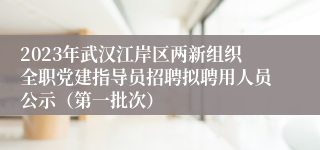 2023年武汉江岸区两新组织全职党建指导员招聘拟聘用人员公示（第一批次）