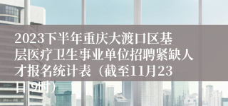 2023下半年重庆大渡口区基层医疗卫生事业单位招聘紧缺人才报名统计表（截至11月23日 9时）