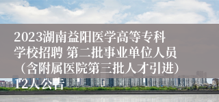 2023湖南益阳医学高等专科学校招聘 第二批事业单位人员（含附属医院第三批人才引进）12人公告