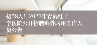 招58人！2023年青海红十字医院公开招聘编外聘用工作人员公告