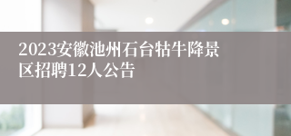 2023安徽池州石台牯牛降景区招聘12人公告