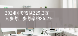 2024国考笔试225.2万人参考，参考率约86.2%