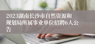 2023湖南长沙市自然资源和规划局所属事业单位招聘6人公告