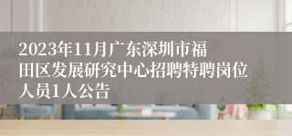 2023年11月广东深圳市福田区发展研究中心招聘特聘岗位人员1人公告