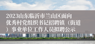 2023山东临沂市兰山区面向优秀村党组织书记招聘镇（街道）事业单位工作人员拟聘公示