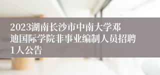 2023湖南长沙市中南大学邓迪国际学院非事业编制人员招聘1人公告