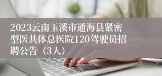 2023云南玉溪市通海县紧密型医共体总医院120驾驶员招聘公告（3人）