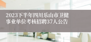 2023下半年四川乐山市卫健事业单位考核招聘37人公告