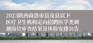 2023陕西商洛市县及县以下医疗卫生机构定向招聘医学类调剂岗位审查结果及体检安排公告