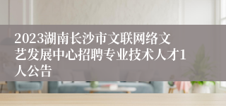 2023湖南长沙市文联网络文艺发展中心招聘专业技术人才1人公告