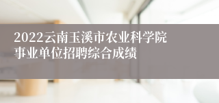 2022云南玉溪市农业科学院事业单位招聘综合成绩