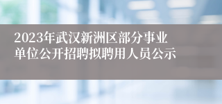 2023年武汉新洲区部分事业单位公开招聘拟聘用人员公示