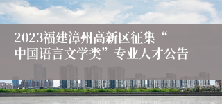 2023福建漳州高新区征集“中国语言文学类”专业人才公告