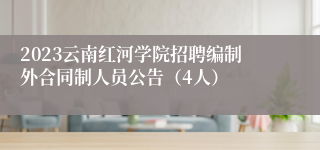 2023云南红河学院招聘编制外合同制人员公告（4人）