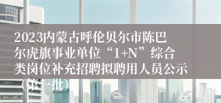 2023内蒙古呼伦贝尔市陈巴尔虎旗事业单位“1+N”综合类岗位补充招聘拟聘用人员公示（第一批）