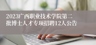 2023广西职业技术学院第二批博士人才专项招聘12人公告