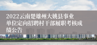 2022云南楚雄州大姚县事业单位定向招聘村干部履职考核成绩公告