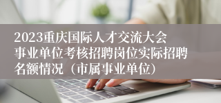 2023重庆国际人才交流大会事业单位考核招聘岗位实际招聘名额情况（市属事业单位）