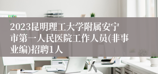 2023昆明理工大学附属安宁市第一人民医院工作人员(非事业编)招聘1人