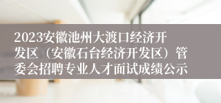 2023安徽池州大渡口经济开发区（安徽石台经济开发区）管委会招聘专业人才面试成绩公示