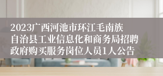 2023广西河池市环江毛南族自治县工业信息化和商务局招聘政府购买服务岗位人员1人公告