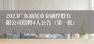 2023广东汕尾市金融控股有限公司招聘4人公告（第一批）