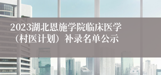 2023湖北恩施学院临床医学（村医计划）补录名单公示