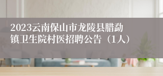 2023云南保山市龙陵县腊勐镇卫生院村医招聘公告（1人）