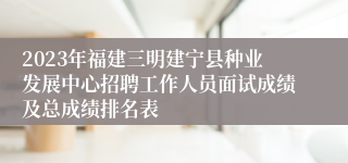 2023年福建三明建宁县种业发展中心招聘工作人员面试成绩及总成绩排名表