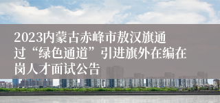 2023内蒙古赤峰市敖汉旗通过“绿色通道”引进旗外在编在岗人才面试公告