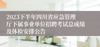 2023下半年四川省应急管理厅下属事业单位招聘考试总成绩及体检安排公告